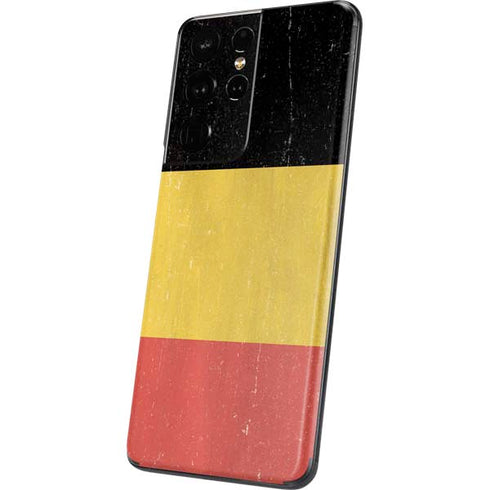 Belgium Flag Distressed Galaxy S21 Ultra 5G Skin