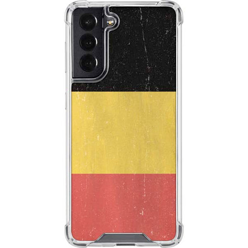 Belgium Flag Distressed Galaxy S22 Clear Case