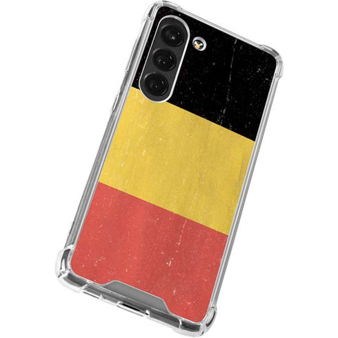 Belgium Flag Distressed Galaxy S23 Clear Case