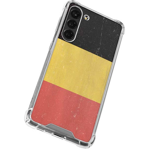 Belgium Flag Distressed Galaxy S23 Plus Clear Case