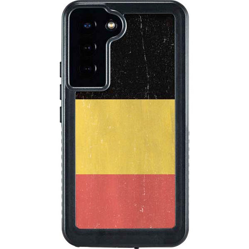 Belgium Flag Distressed Galaxy S23 Plus Waterproof Case
