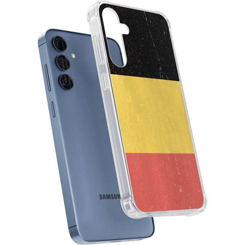Belgium Flag Distressed Galaxy S24 Clear Case