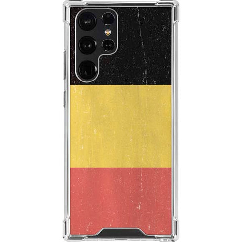 Belgium Flag Distressed Galaxy S24 Ultra Clear Case