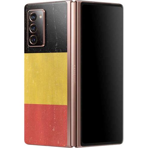 Belgium Flag Distressed Galaxy Z Fold2 5G Skin