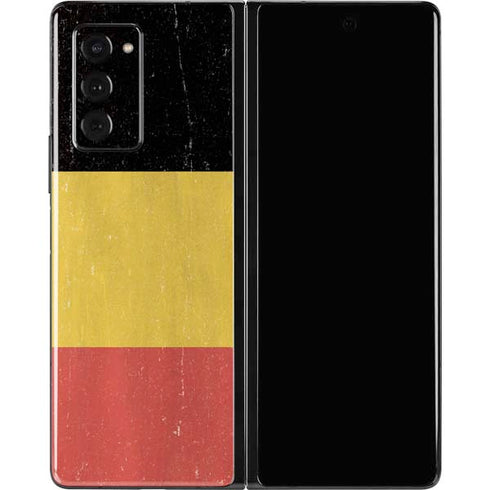 Belgium Flag Distressed Galaxy Z Fold2 5G Skin