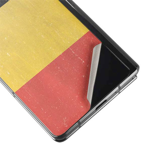Belgium Flag Distressed Galaxy Z Fold2 5G Skin