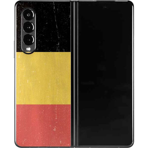 Belgium Flag Distressed Galaxy Z Fold3 5G Skin