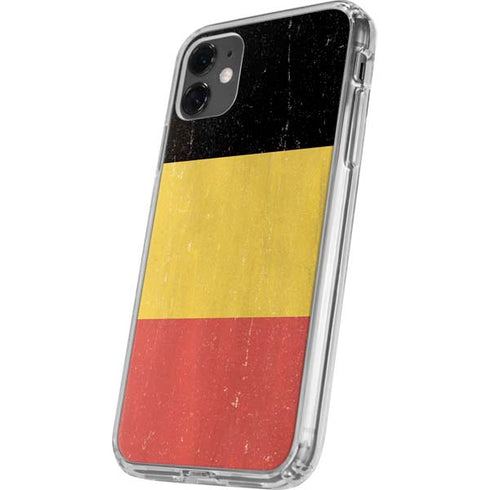 Belgium Flag Distressed iPhone 11 Clear Case