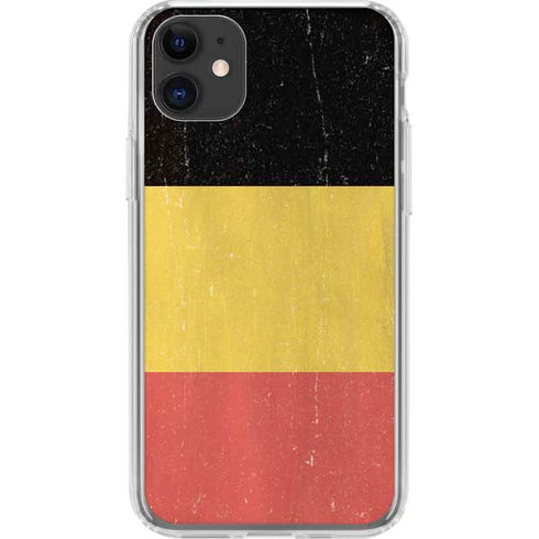 Belgium Flag Distressed iPhone 11 Clear Case