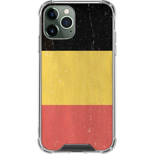 Belgium Flag Distressed iPhone 11 Pro Max Clear Case
