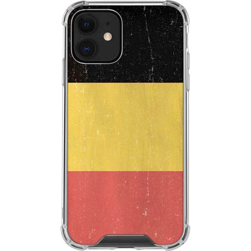 Belgium Flag Distressed iPhone 12 Clear Case