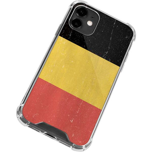 Belgium Flag Distressed iPhone 12 Clear Case