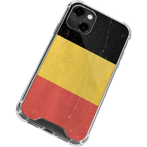 Belgium Flag Distressed iPhone 14 Clear Case