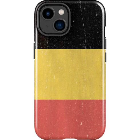 Belgium Flag Distressed iPhone 14 Plus Impact Case