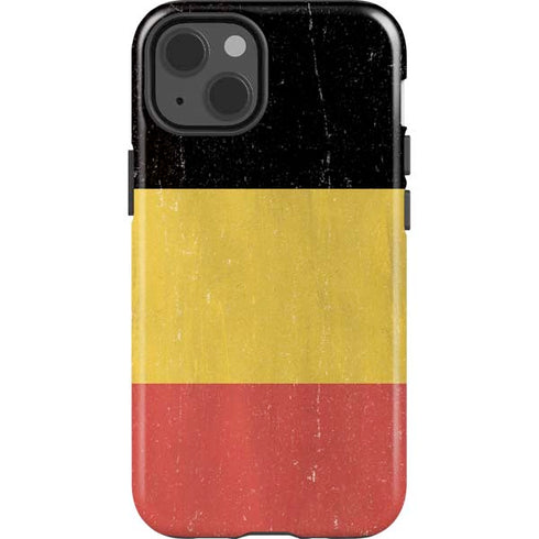 Belgium Flag Distressed iPhone 15 Impact Case