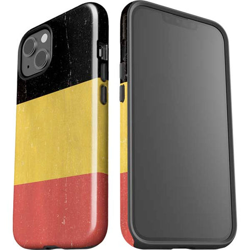 Belgium Flag Distressed iPhone 15 Impact Case