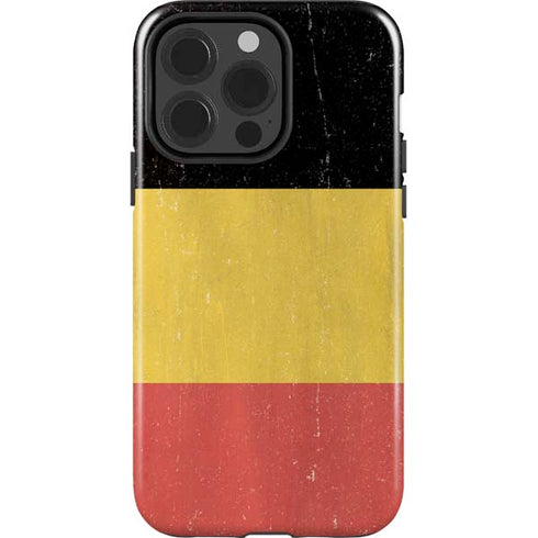 Belgium Flag Distressed iPhone 14 Pro Impact Case