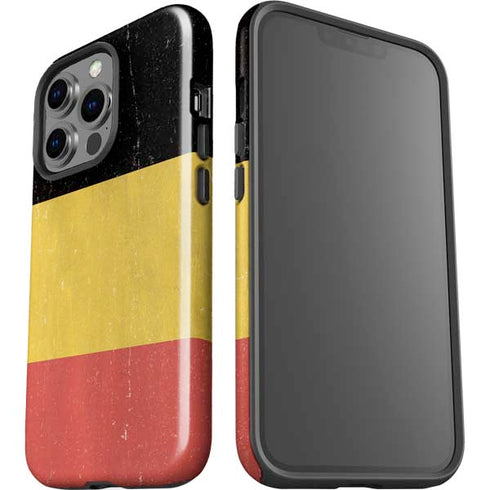 Belgium Flag Distressed iPhone 14 Pro Impact Case