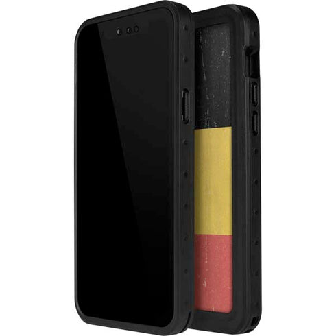 Belgium Flag Distressed iPhone 14 Pro Max Waterproof Case