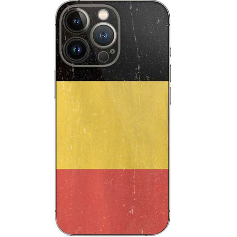 Belgium Flag Distressed iPhone 14 Pro Skin