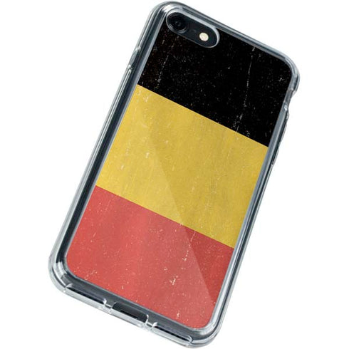 Belgium Flag Distressed iPhone SE (2nd & 3rd Gen) Clear Case