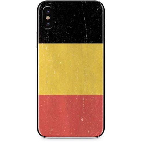 Belgium Flag Distressed iPhone X Skin