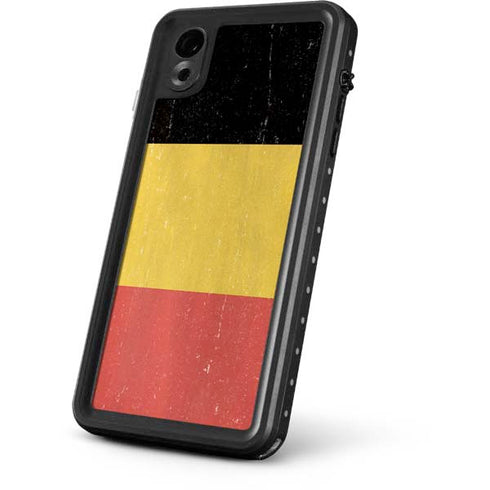 Belgium Flag Distressed iPhone XR Waterproof Case