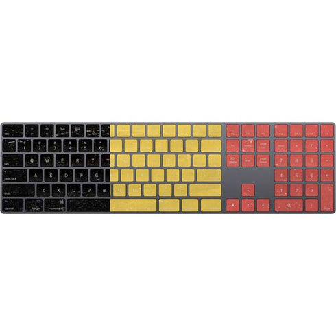 Belgium Flag Distressed Magic Keyboard with Numeric Keypad Skin