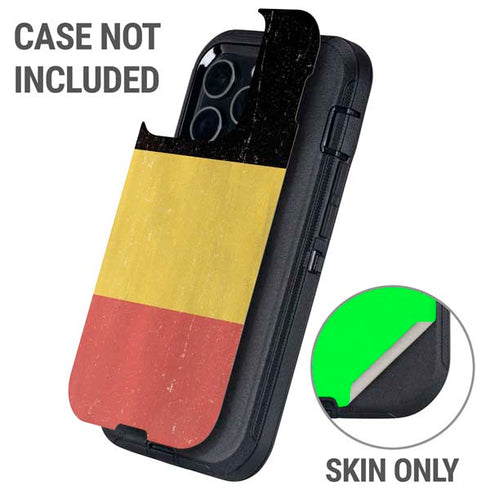 Belgium Flag Distressed Otterbox Defender iPhone Skin