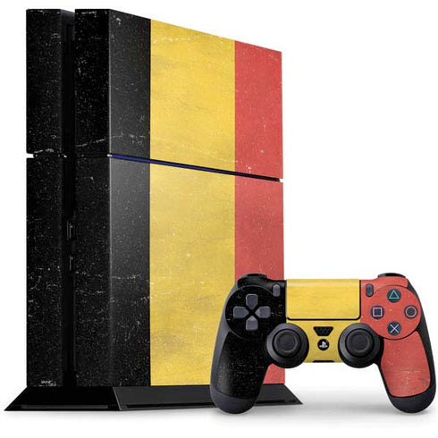 Belgium Flag Distressed PS4 Console and Controller Bundle Skin
