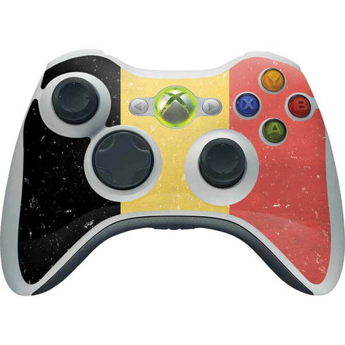 Belgium Flag Distressed Xbox 360 Wireless Controller Skin