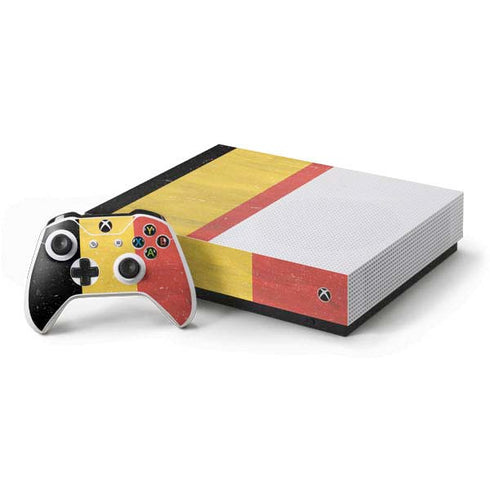 Belgium Flag Distressed Xbox One S All-Digital Edition Bundle Skin