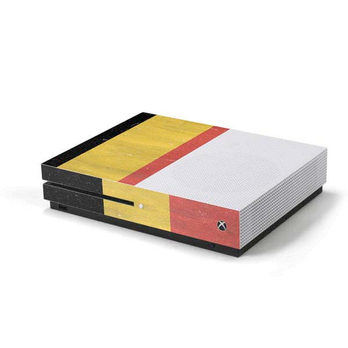 Belgium Flag Distressed Xbox One S Console Skin