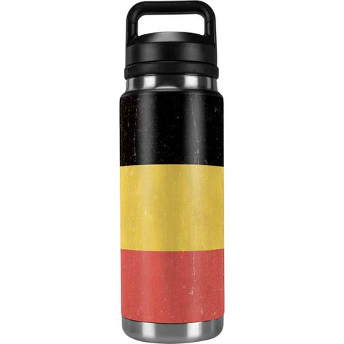 Belgium Flag Distressed YETI Rambler 26oz Bottle Skin