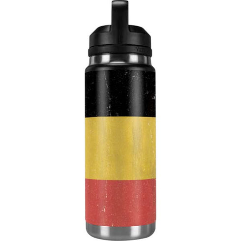 Belgium Flag Distressed YETI Rambler 26oz Bottle Skin