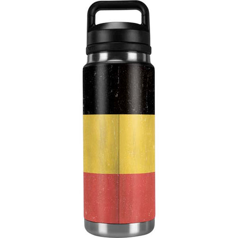 Belgium Flag Distressed YETI Rambler 26oz Bottle Skin