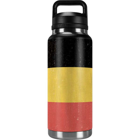 Belgium Flag Distressed YETI Rambler 36oz Bottle Skin