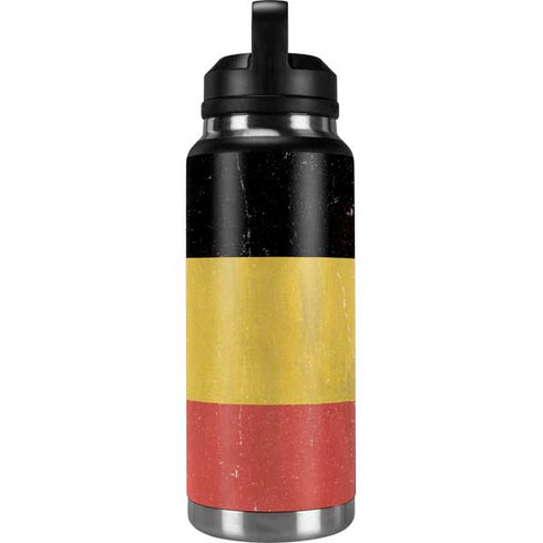 Belgium Flag Distressed YETI Rambler 36oz Bottle Skin