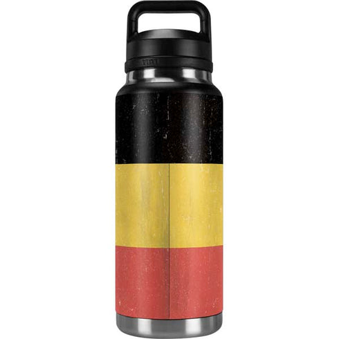 Belgium Flag Distressed YETI Rambler 36oz Bottle Skin