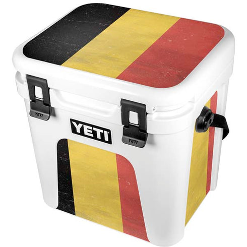 Belgium Flag Distressed YETI Roadie 24 Hard Cooler Skin