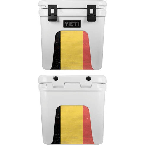Belgium Flag Distressed YETI Roadie 24 Hard Cooler Skin