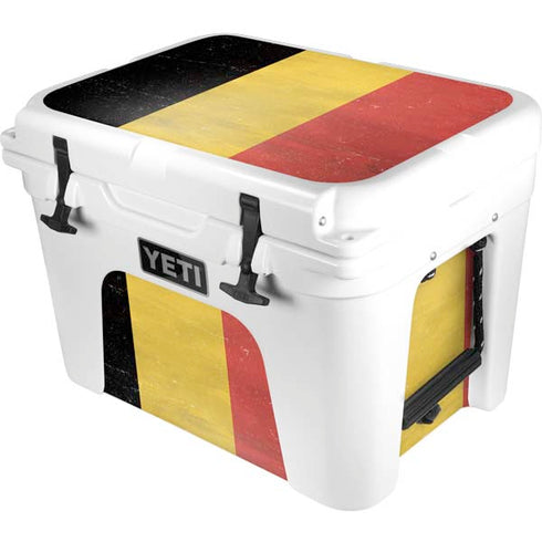 Belgium Flag Distressed YETI Tundra 35 Hard Cooler Skin