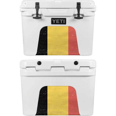 Belgium Flag Distressed YETI Tundra 35 Hard Cooler Skin