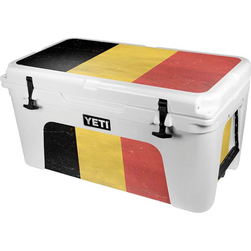 Belgium Flag Distressed YETI Tundra 65 Hard Cooler Skin