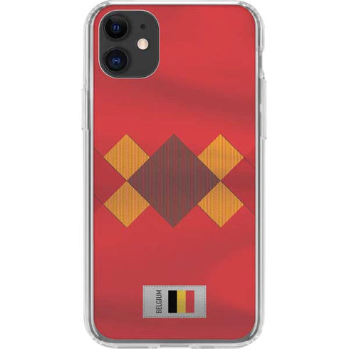 Belgium Soccer Flag iPhone 11 Clear Case