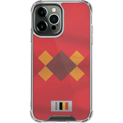 Belgium Soccer Flag iPhone 14 Pro Max Clear Case