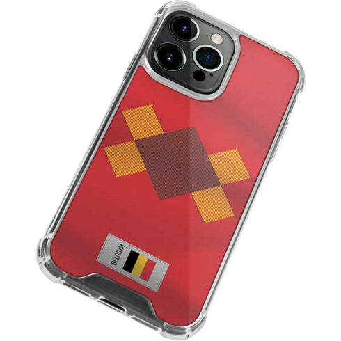 Belgium Soccer Flag iPhone 14 Pro Max Clear Case