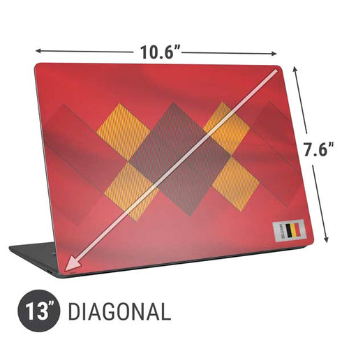 Belgium Soccer Flag Universal Laptop 13in (10.6 x 7.6in) Skin