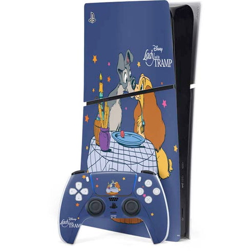 Disney Lady & The Tramp Bella Notte PS5 Slim Digital Edition Console Skin