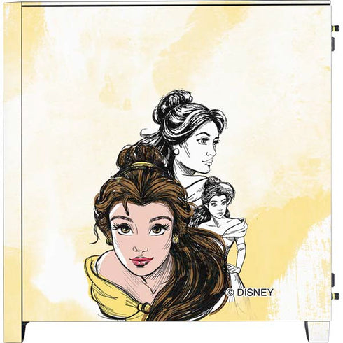 Disney Princess Belle Sketch Corsair 4000D Tempered Glass Mid-Tower ATX Case Skin
